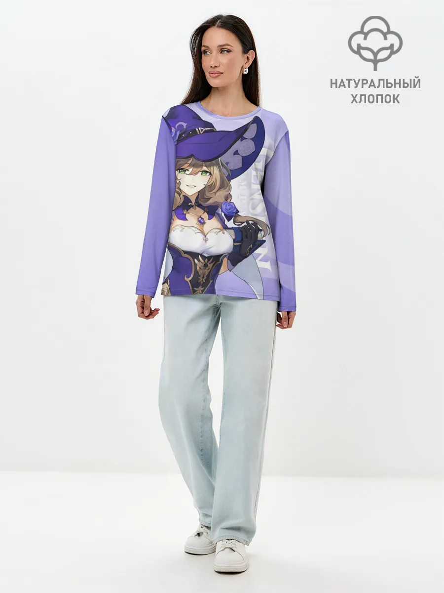 Лонгслив женский. Хлопок / GENSHIN IMPACT, ЛИЗА