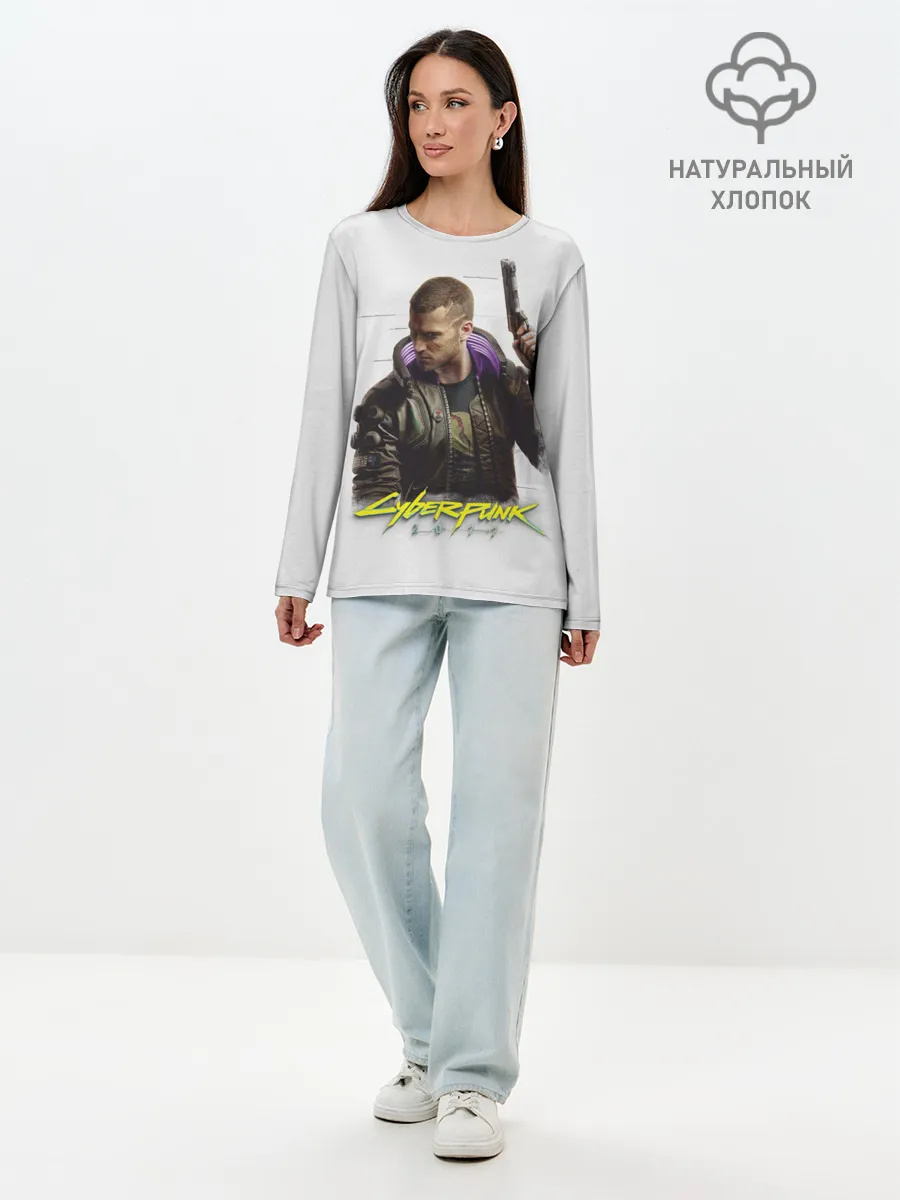 Лонгслив женский. Хлопок / Киберпанк 2077