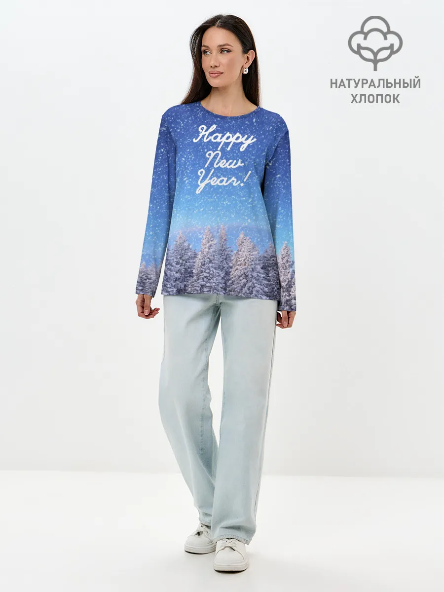 Лонгслив женский. Хлопок / Happy New Year
