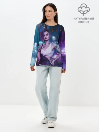 Лонгслив женский. Хлопок / Cyberpunk 2077