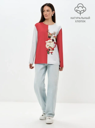 Лонгслив женский. Хлопок / С Новым Годом!