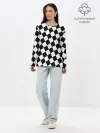 Лонгслив женский. Хлопок / Клетки