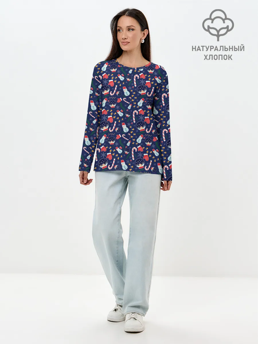 Лонгслив женский. Хлопок / Новый Год