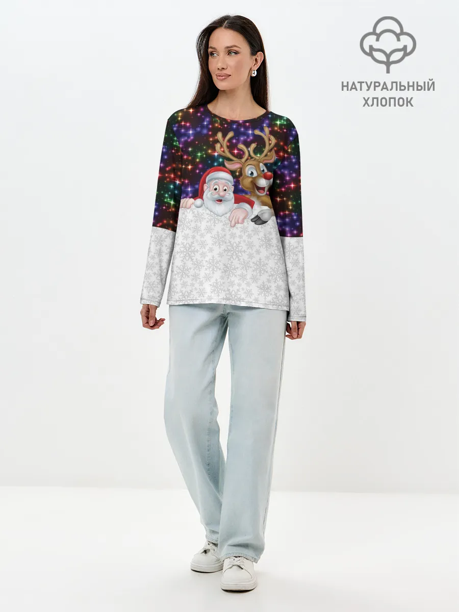 Лонгслив женский. Хлопок / Новый Год