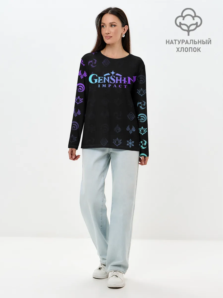 Лонгслив женский. Хлопок / GENSHIN IMPACT