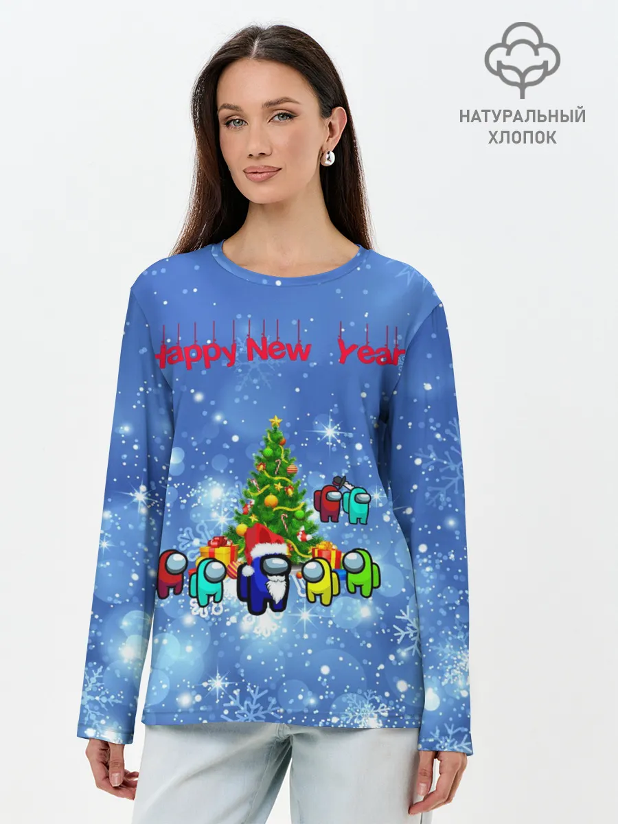 Лонгслив женский. Хлопок / Among Us New Year