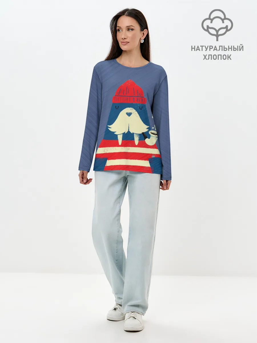 Лонгслив женский. Хлопок / Морж