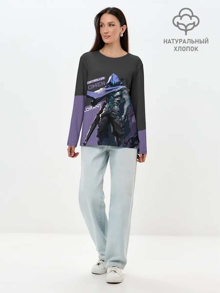 Лонгслив женский. Хлопок / Valorant - Omen