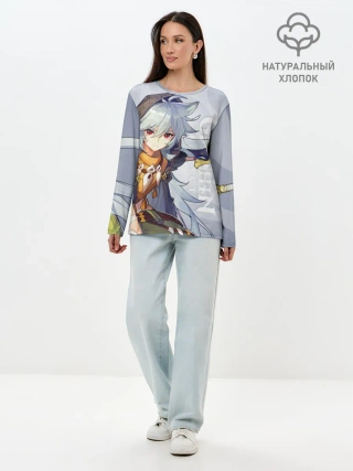 Лонгслив женский. Хлопок / GENSHIN IMPACT, РЭЙЗОР