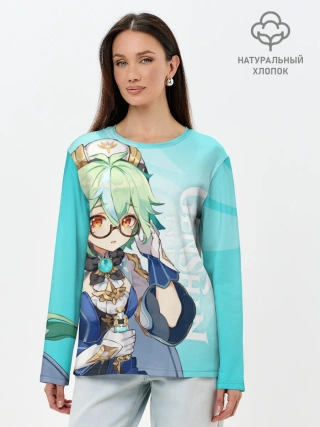 Лонгслив женский. Хлопок / GENSHIN IMPACT, САХАРОЗА