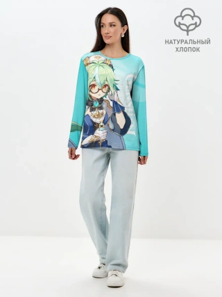 Лонгслив женский. Хлопок / GENSHIN IMPACT, САХАРОЗА