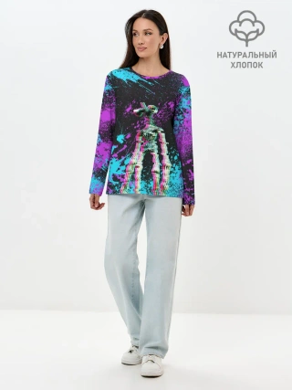 Лонгслив женский. Хлопок / Siren Head - Ultra Glitch