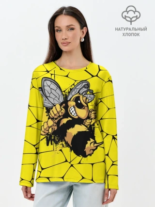 Лонгслив женский. Хлопок / Дикая пчела