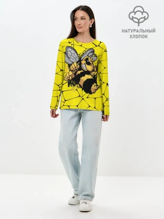 Лонгслив женский. Хлопок / Дикая пчела