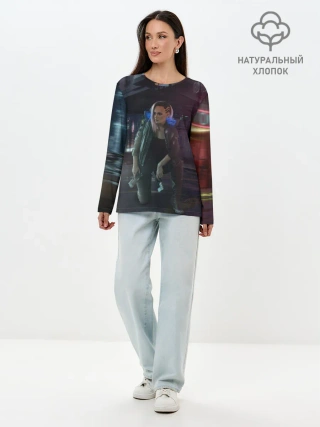 Лонгслив женский. Хлопок / Cyberpunk 2077