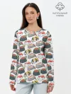 Лонгслив женский. Хлопок / Котики | Суши