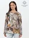 Лонгслив женский. Хлопок / Котики