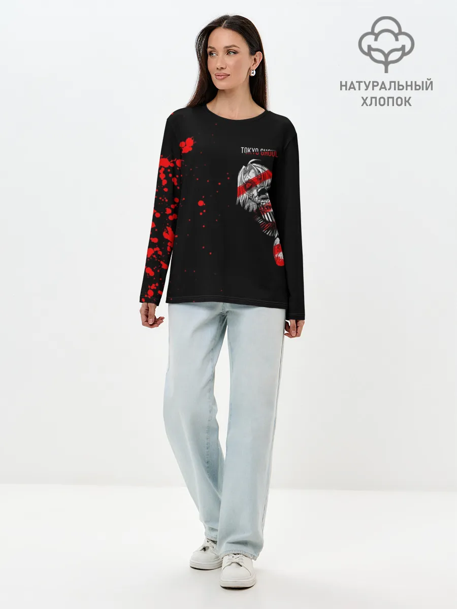 Лонгслив женский. Хлопок / Курео Мадо горизонтальный