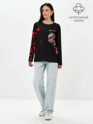 Лонгслив женский. Хлопок / Курео Мадо горизонтальный