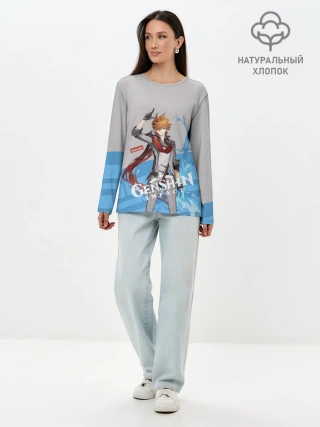 Лонгслив женский. Хлопок / Genshin Impact - Tartaglia