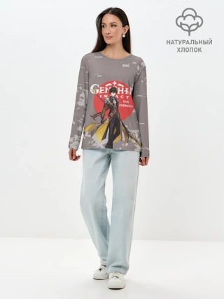 Лонгслив женский. Хлопок / Genshin Impact - Zhongli