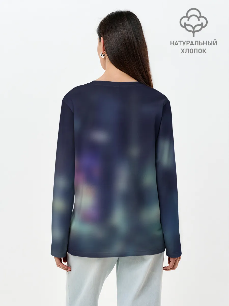 Лонгслив женский. Хлопок / Welcome to Night City