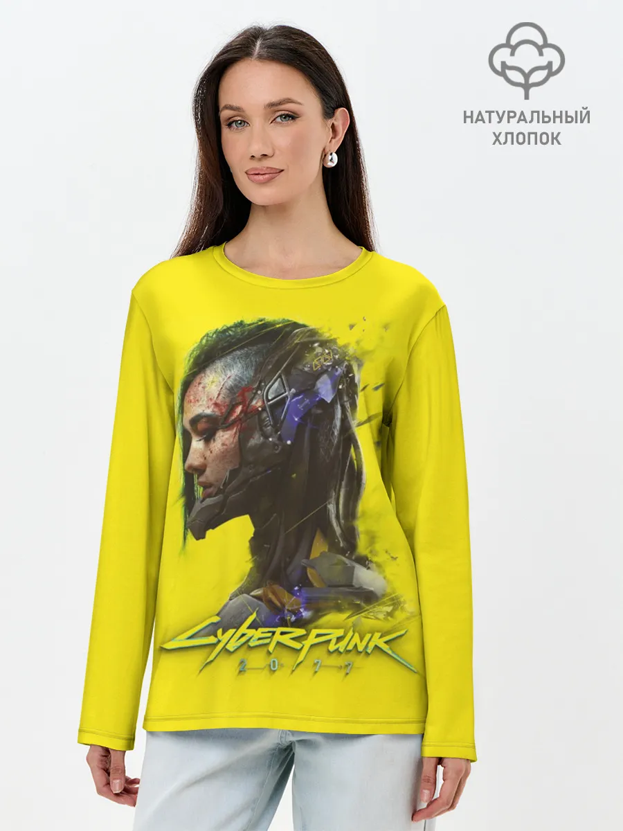 Лонгслив женский. Хлопок / Киберпанк 2077