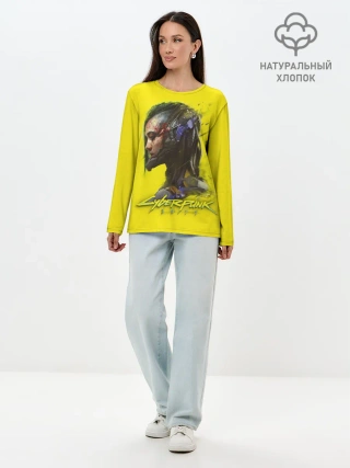 Лонгслив женский. Хлопок / Киберпанк 2077