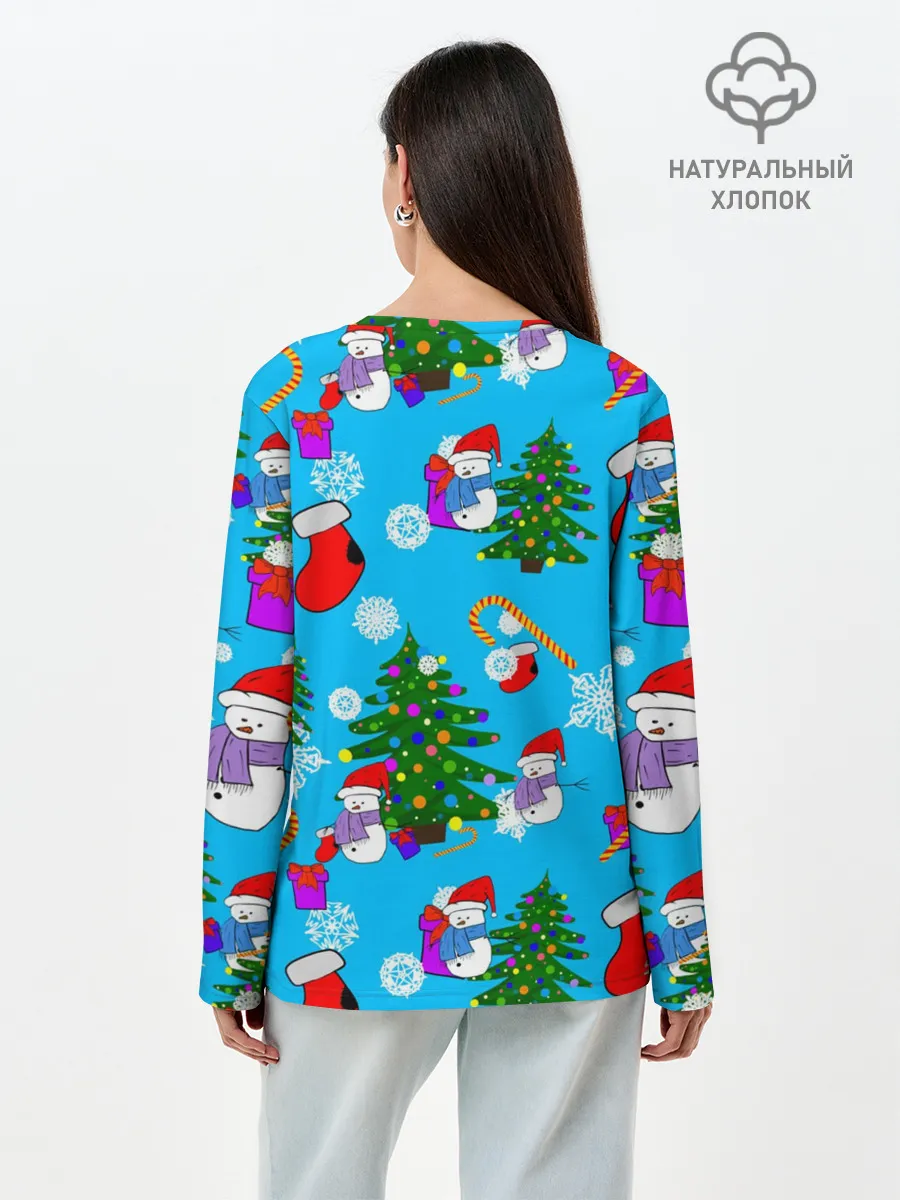 Лонгслив женский. Хлопок / Новый год