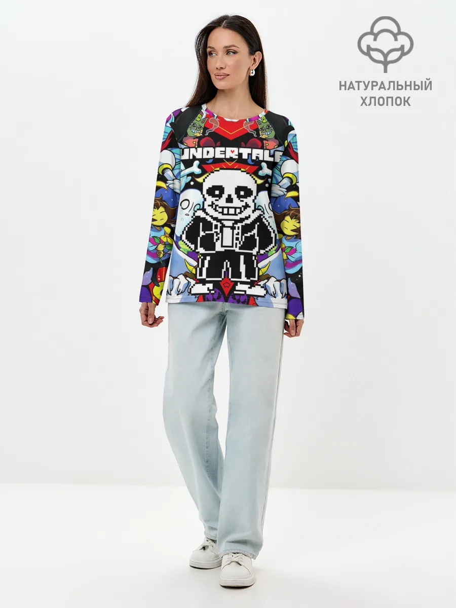 Лонгслив женский. Хлопок / UNDERTALE