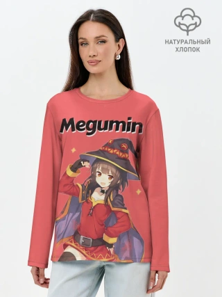 Лонгслив женский. Хлопок / Megumin показывает силу