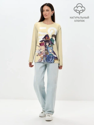 Лонгслив женский. Хлопок / KonoSuba девочки вместе