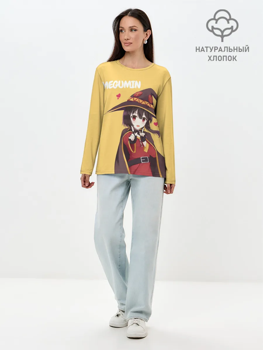 Лонгслив женский. Хлопок / Megumin ноу ноу