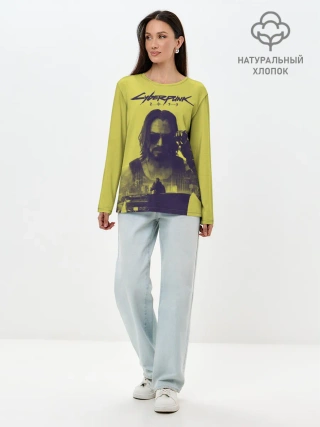 Лонгслив женский. Хлопок / Cyberpunk 2077