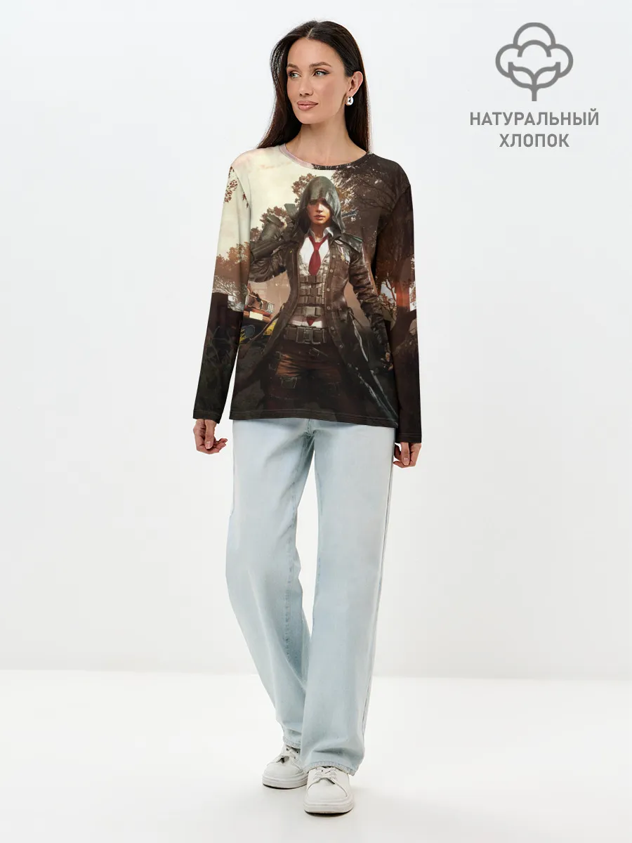 Лонгслив женский. Хлопок / PUBG