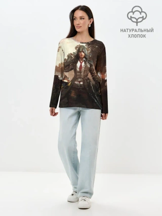 Лонгслив женский. Хлопок / PUBG