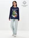 Лонгслив женский. Хлопок / Рождественская Панда