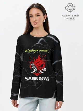 Лонгслив женский. Хлопок / Cyberpunk