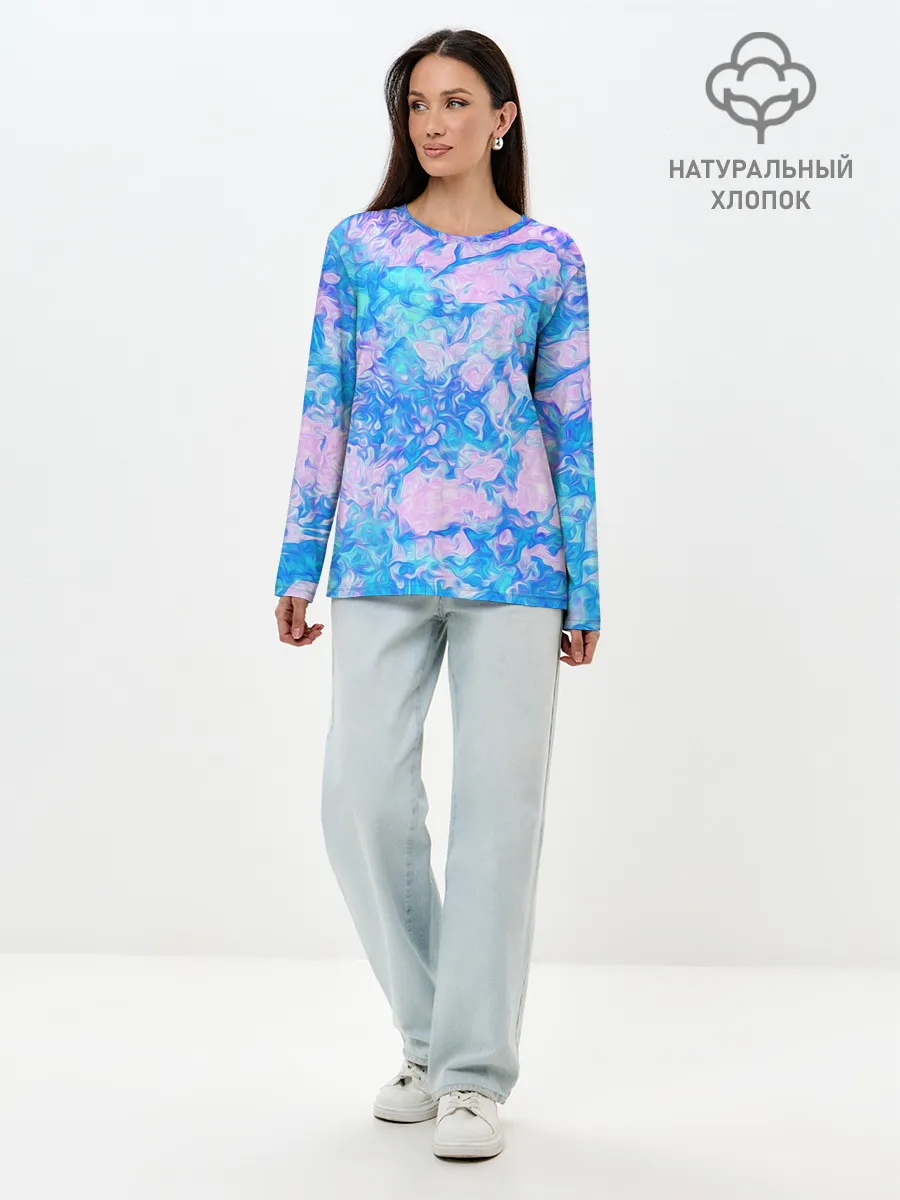 Лонгслив женский. Хлопок / Нежные краски