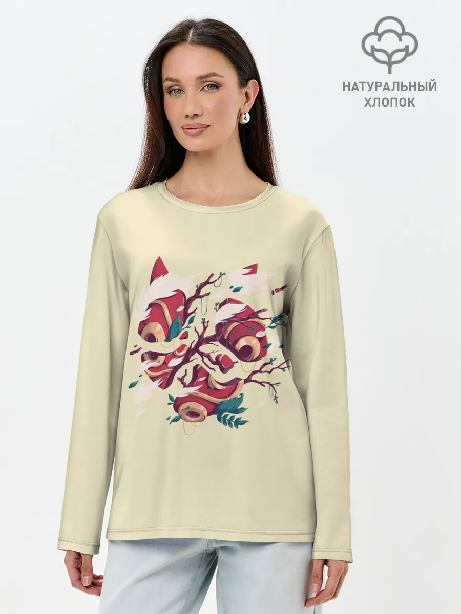 Лонгслив женский. Хлопок / Сердце Унесенные призраками