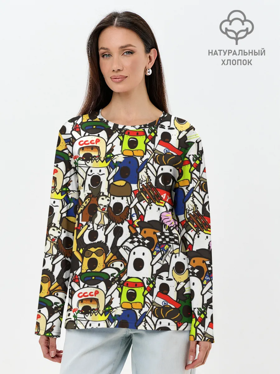 Лонгслив женский. Хлопок / НИЧОСИ