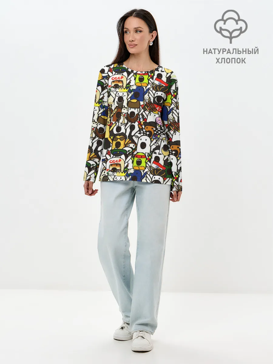 Лонгслив женский. Хлопок / НИЧОСИ