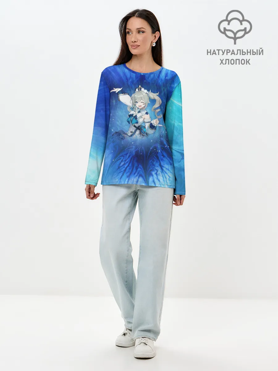 Лонгслив женский. Хлопок / Барбара. Genshin Impact