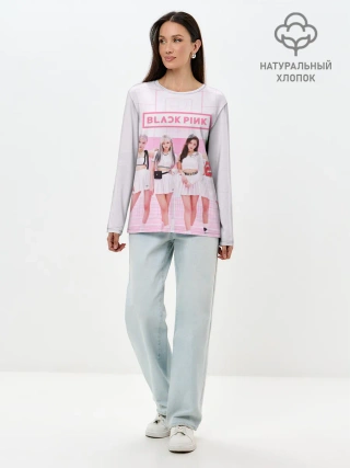 Лонгслив женский. Хлопок / BLACKPINK