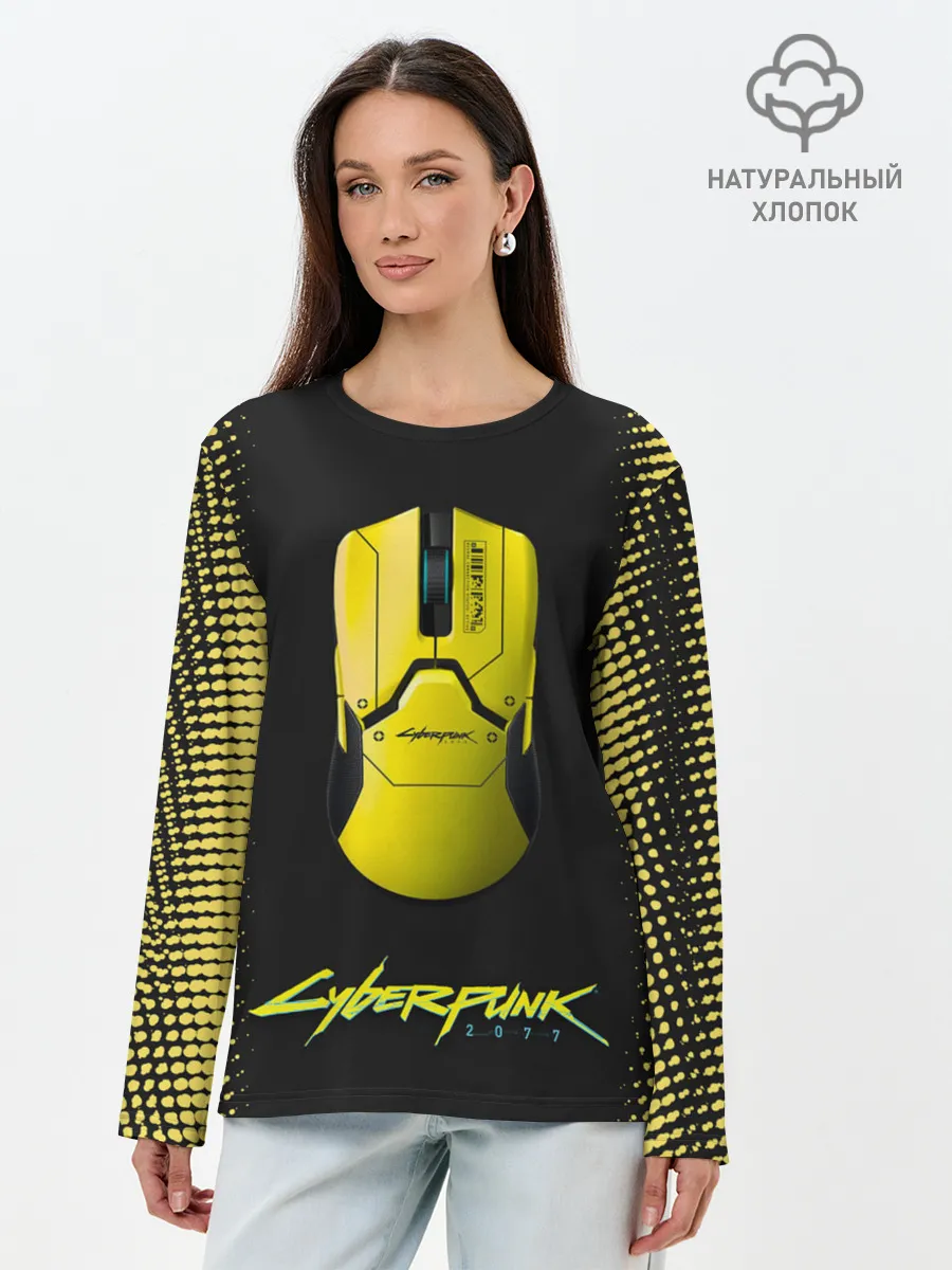 Лонгслив женский. Хлопок / cyberpunk 2077