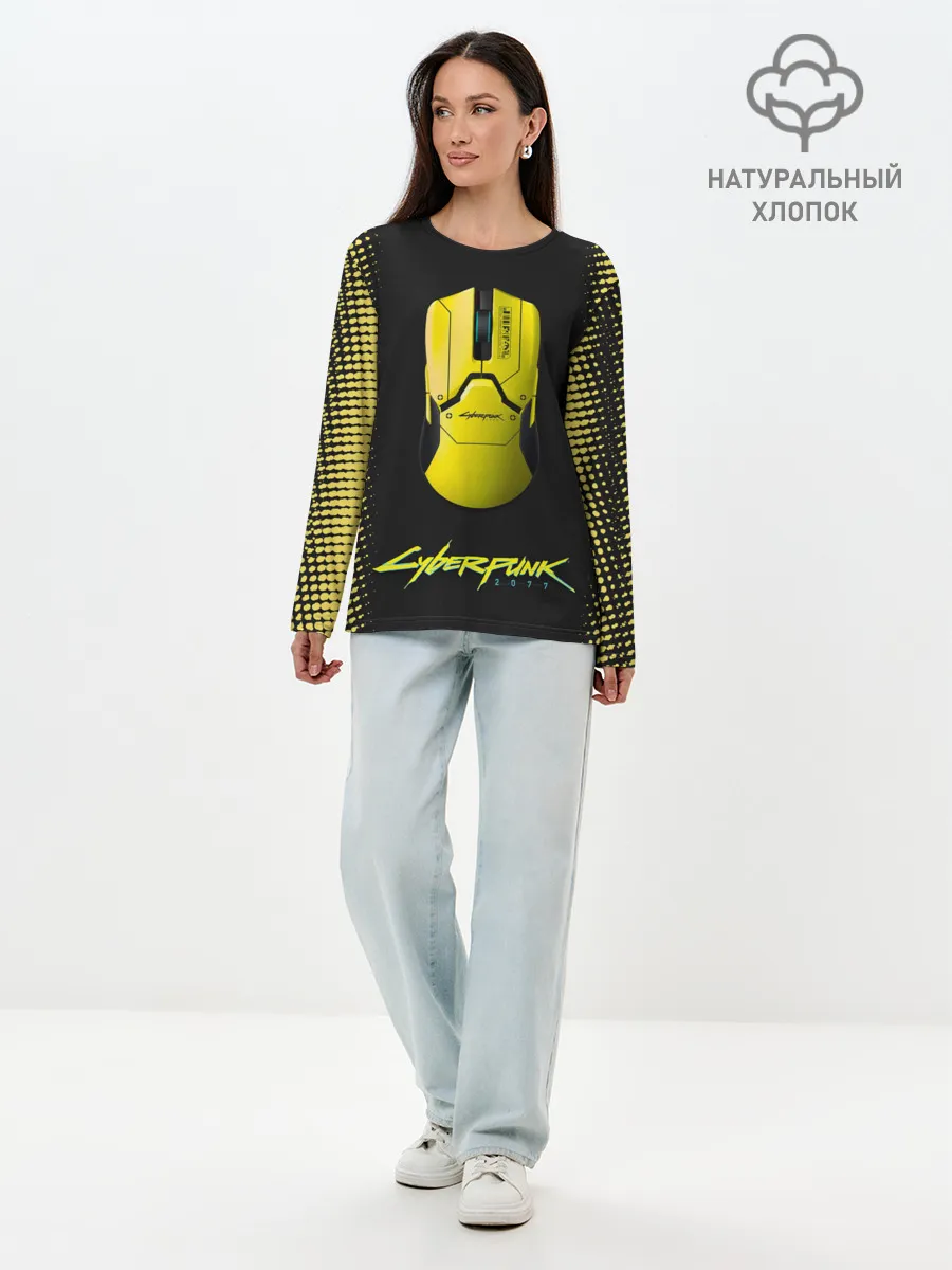 Лонгслив женский. Хлопок / cyberpunk 2077