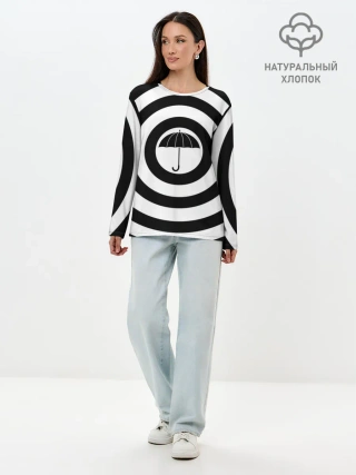 Лонгслив женский. Хлопок / Узор Академия Амбрелла