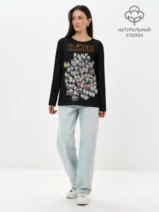 Лонгслив женский. Хлопок / Haikyuu Haikyu Чиби