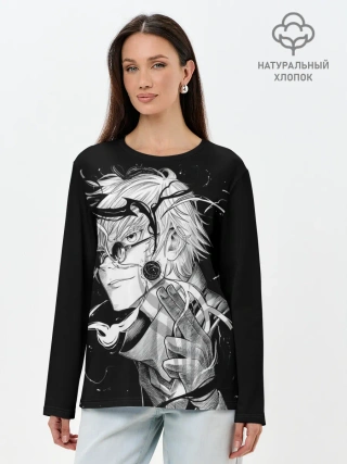 Лонгслив женский. Хлопок / Магическая Битва Сатору Гото