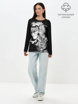 Лонгслив женский. Хлопок / Магическая Битва Сатору Гото